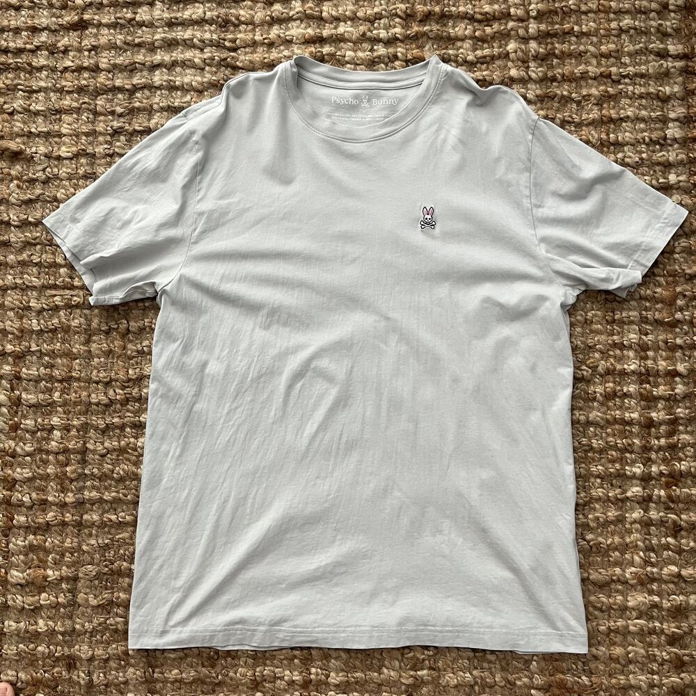 Psycho Bunny Men's Pima Cotton Crew Neck T-Shirt Gray XL Size 7 Classic Logo